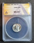 1945 10C Mercury Dime - MS 65
