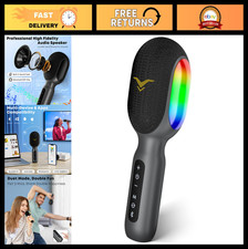 Portable Wireless Bluetooth Karaoke Microphone, 5-in-1 Mini Speaker with RGB Lig