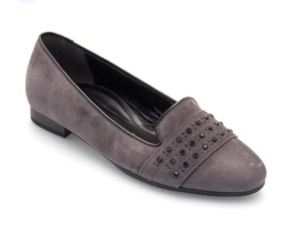 Women Gabor Heels Grey Suede 36.5 #7T3U