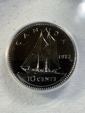 1973 Canada 10 Cents Proof Like Graded MS 68 by ANACS
