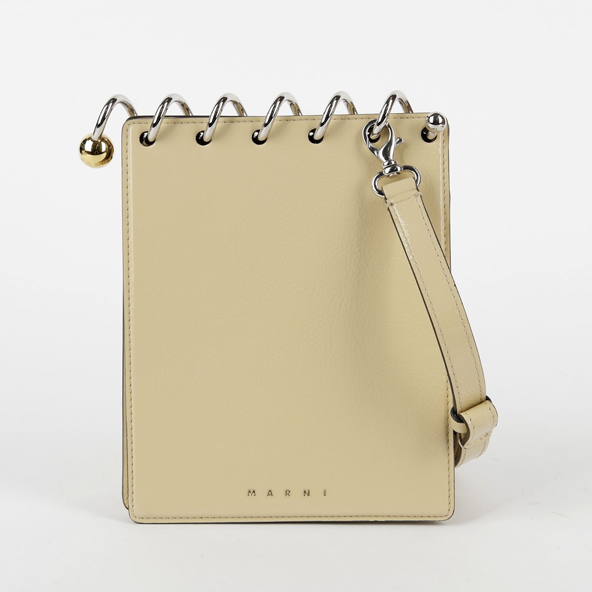 ショルダーバッグ Marni Shoulder bags Beige Marni Beige Leather Top Spiral Spring Shoulder Crossbody Bag