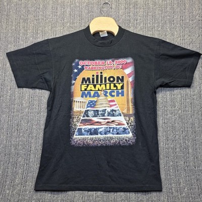  Vintage Y2K 2000 Million Family March T-Shirt Mens Large Black WCW Tag History