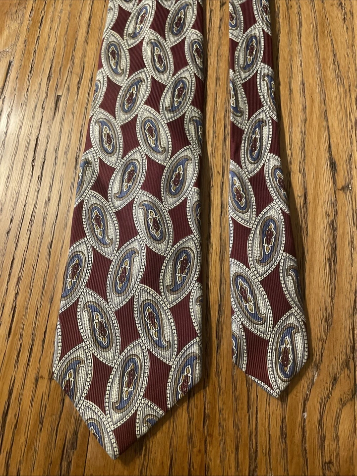 Vintage EUC Jacob’s Roberts For Mark Shale Silk Foulard Paisley Tie USA Made - Image 4 of 4