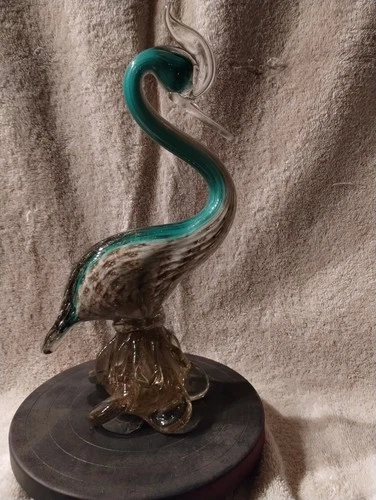 Murano Italian Crested Bird - Hand Blown Large 12"