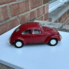 Vintage 1960s Tonka #52680 Metal 8.5" Pressed Steel Red Volkswagen VW Beetle Bug