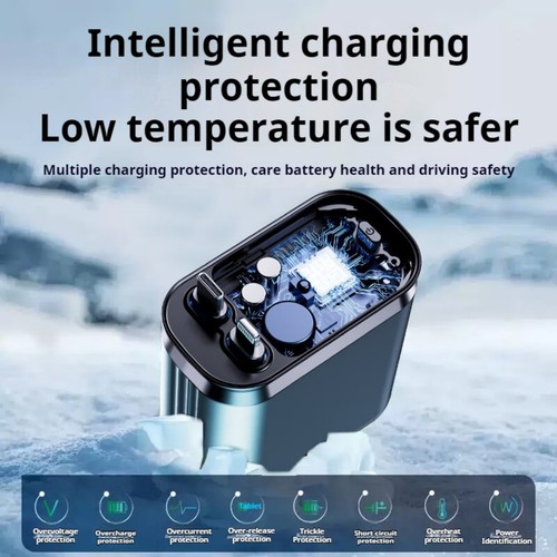 Upgraded 4 in 1 Retractable Car Charger USB-C Fast Car Charger with Starry Light - Picture 6 of 12