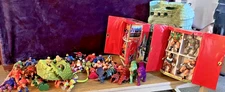 HUGH MASTERS OF THE UNIVERSE MOTU LOT - GREYSKULL, FIGURES, CASES & MORE
