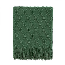 BOURINA Green Throw Blanket 50x60 Inches Throw Textured Solid Soft Sofa Couch...