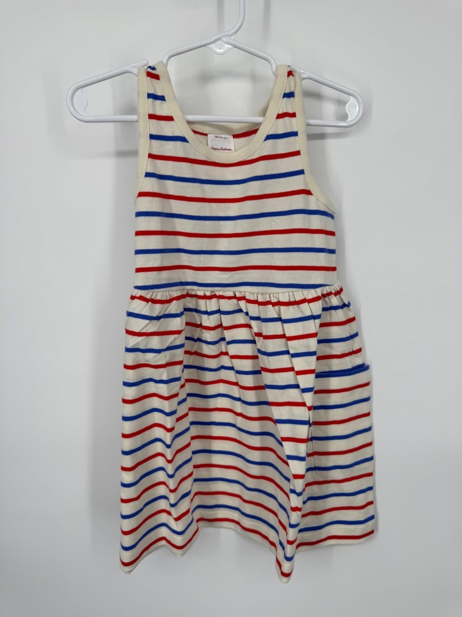 NWT Hanna Anderson Racerback Skater Dress Kids Red White Blue Striped  Sleeveless | eBay