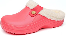 Classic Fur Lined Clogs for Women Men Warm Plush Home Bedroom House Slippers Gar