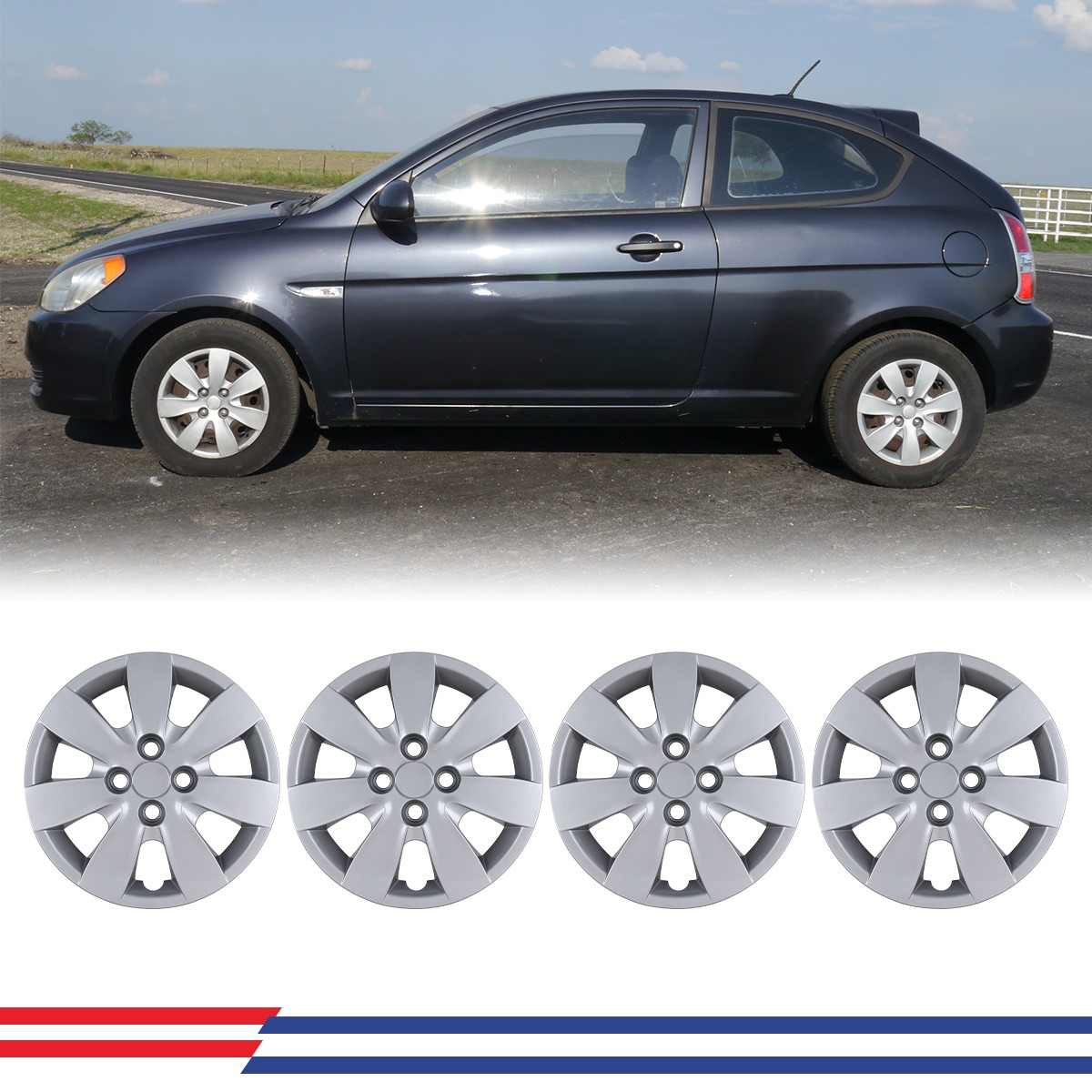 14" Hubcap Lacquer Wheel Covers For 2008-2011 Hyundai Accent Sedan / Hatchback