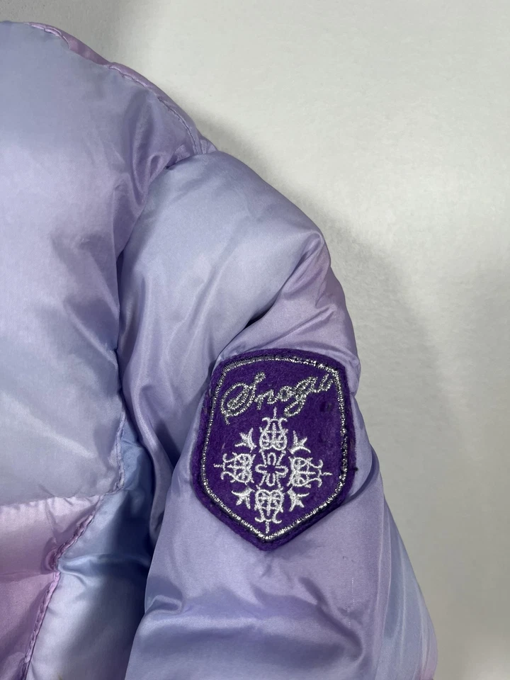 Chaqueta Snozu Niñas 6 Púrpura Pastel Tie Dye Con Capucha Puffer Felpa Forrada Abrigo de Invierno Foto 4 de 4