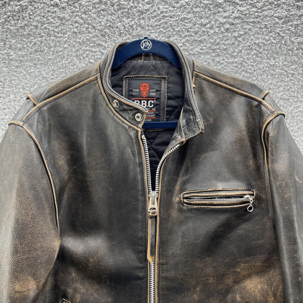 R.B.CレザージャケットRBC(XL) R.B.C aging leather double riders jacket | 古着屋 grin days