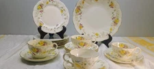 1856 Antique England Bone China Dishes R & D Redfern & Drakeford (17 Pieces)