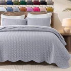3-Piece Cal King Bedspread Set Embossed California King Quilted Coverlet Bedding