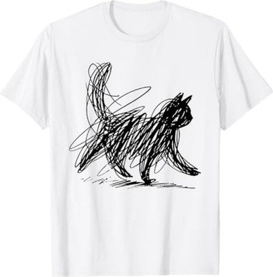 Minimalist cat Art T-Shirt