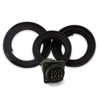 22 Pin Billet Wire Management Plug Kit with Black Loom