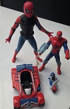 Spiderman Talking Figures, Bike And Car 10" And 14"  Figures Light Up Attachment