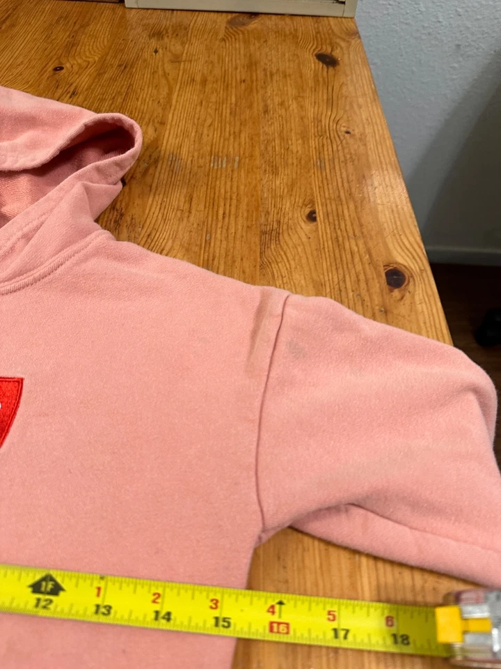 Sudadera con Capucha Pullover Naranja Hecha en Estados Unidos Streetwear Estilo Supremo 2T *no auténtica Foto 3 de 4