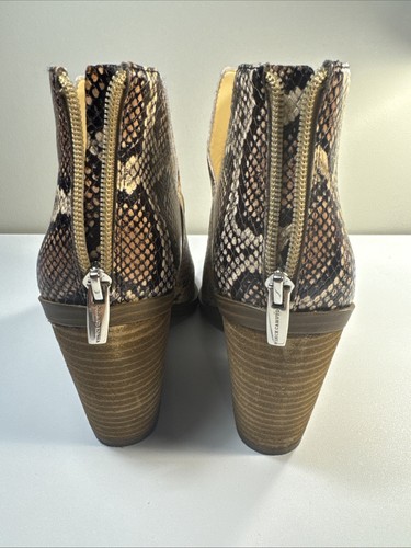 Vince Camuto Gradina Block Heel Boots Women's Size 10 M Snakeskin Ankle Booties - Picture 3 of 7