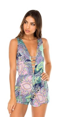 Luli Fama Dynasty Malecon Romper in Blue