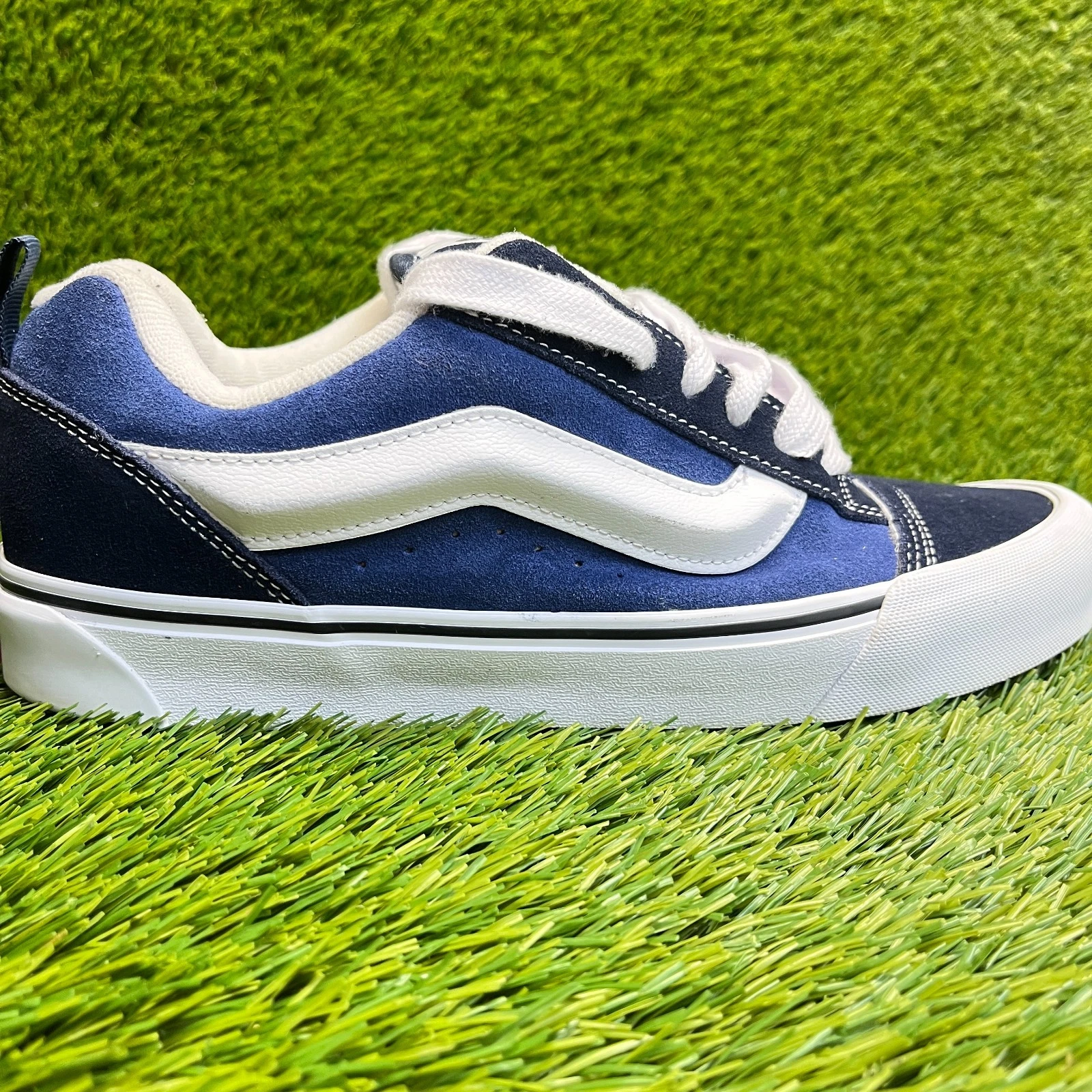 Vans Knu-Skool Mens Size 10 Blue White Athletic Walking Skate Shoes Sneakers