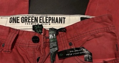 Jeans One Green Elephant rot Gr. 34/34 Neue