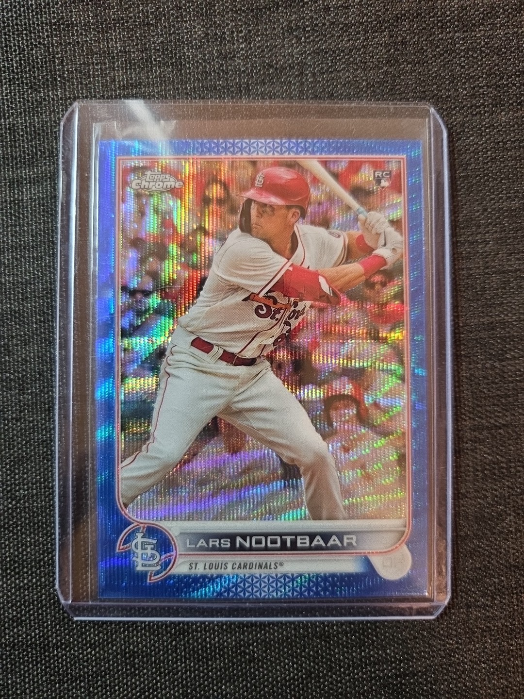2022 Topps Chrome - Lars Nootbaar #19 Blue Wave Refractor /75 (RC)