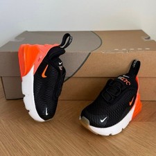 Nike Air Max 270 Black/Crimson Orange Toddler Sneakers DD1646-037- SZ 5 C