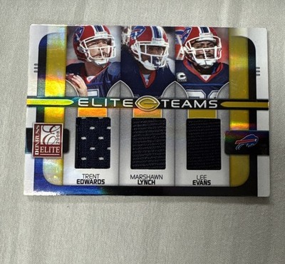 2008 Donruss Elite Teams Marshawn Lynch Lee Evans Trent Edwards 3 Patch /199.