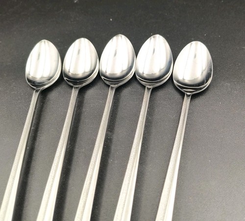 Set of 5 Castle Court CGS1 pattern long handle iced teaspoons 11 1/8" Japan - Picture 3 of 8