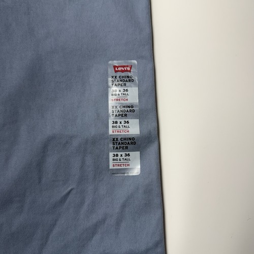 Levis Mens Big & Tall XX Chino Standard Taper Pants Stretch Blue Sz 38x36 NWT - Picture 7 of 9