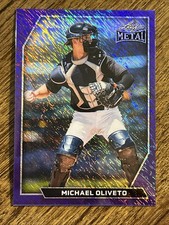 2026 Leaf Metal Baseball Base Michael Oliveto Purple Shimmer #131 /7