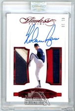 Nolan Ryan 2017 Panini Flawless Greats Ruby Dual Patch Autograph Card 01/10
