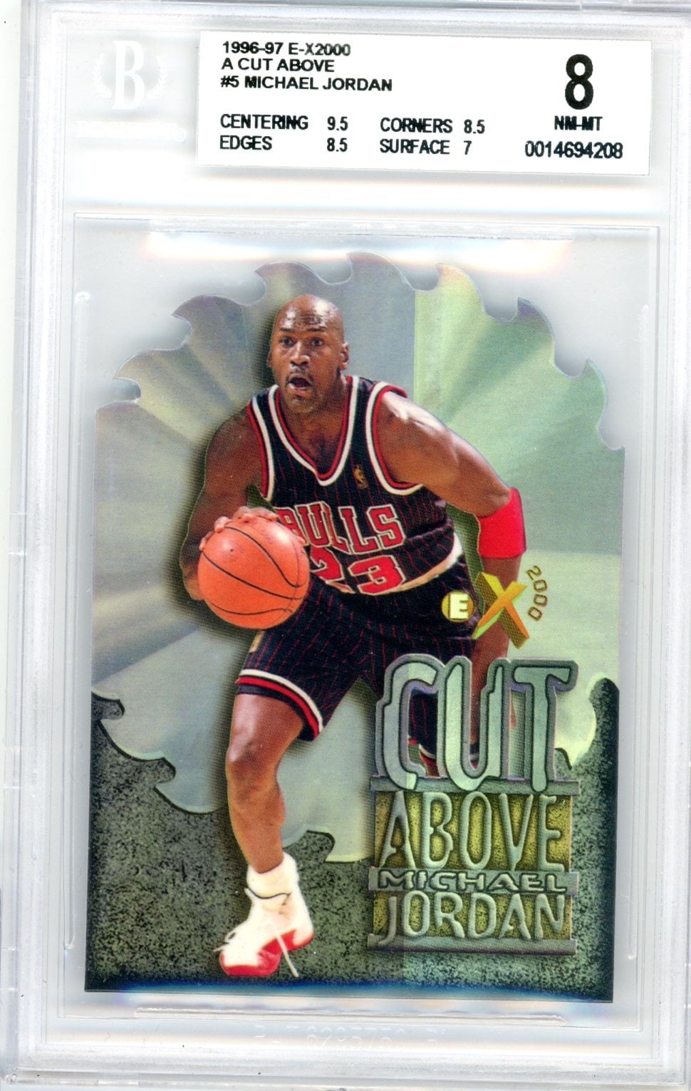 1996-97 E-X2000 A Cut Above MICHAEL JORDAN #5 BGS 8