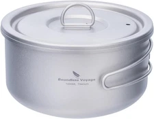 Boundless Voyage Titanium Pot Multifunctional Cooker 1.1 Quarts, Silver 