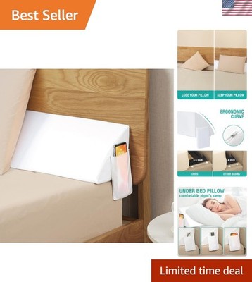 Queen Bed Wedge Pillow   Luxurious Foam Gap Filler with Washable Cover & Pockets