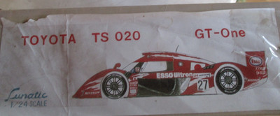 RARE LUNATIC TOYOTA TS 020 LeMANS RACE CAR METAL , RESIN & PHOTO ETCH 1:24 KIT