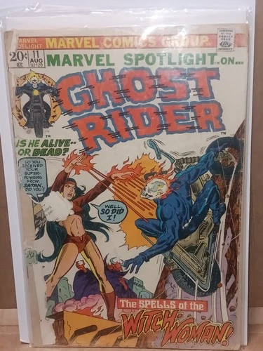 MARVEL SPOTLIGHT on... GHOST RIDER #11 August 1973 Vintage Marvel Ripped Cover