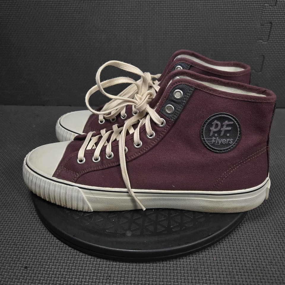 PF Flyers Center Hi Shoes Mens Size 10.5 Burgundy Canvas High Top Classic Retro - Image 3 of 4