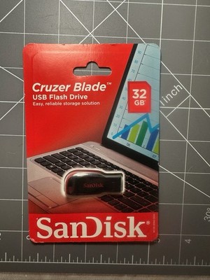 NEW SanDisk Cruzer Blade 32GB USB 2.0 Type A Flash Drive Black SDCZ50-032G-A46