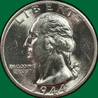 1944-D Washington Quarter Silver Choice Almost Uncirculated AU+/UNC Coin #43547