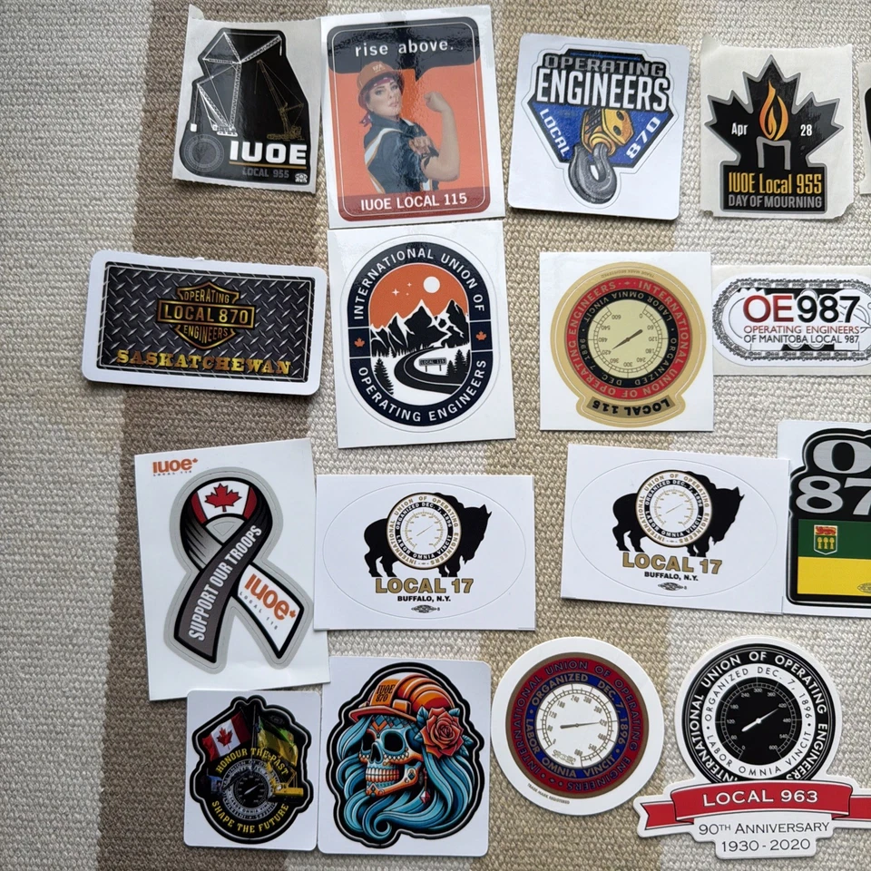 (x20) Pegatinas Unión Local OPERADORES UOE - ¡Enorme Lote Surtido! - Sombrero duro Foto 2 de 3