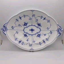 RARE Royal Copenhagen Blue Fluted Plain 3 Serving Platter 12 3/4" Denmark 1897-
