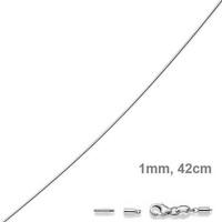 1Mm Halsreif Omegareif Omegakette 585 Gold WeißGold Goldkette 42Cm Abschraubbar