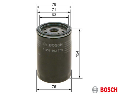 Ölfilter für CHRYSLER DODGE FORD Transit JEEP MAZDA VW T3 BOSCH 0 451 103 259