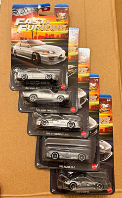 Hot Wheels Silver Series Fast & Furious 5-Pack 1:64 Silver Diecast Cars