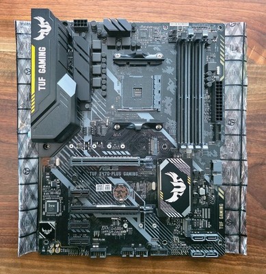 ASUS TUF X470-PLUS AMD Ryzen Gaming Motherboard with IO Shield, Manual, and CD