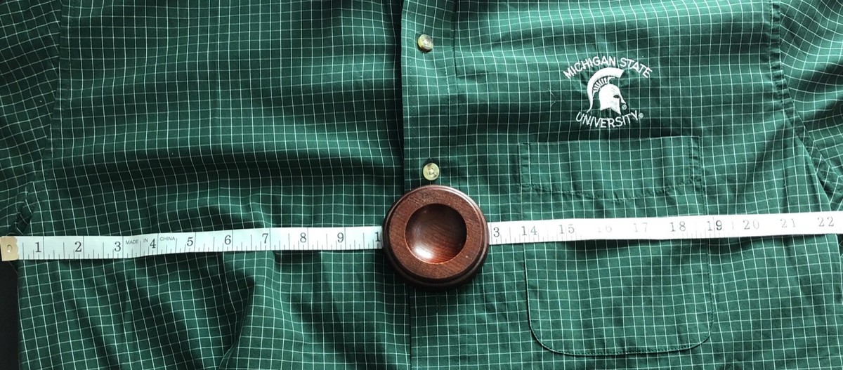 Chemise Habillée Homme Antigua - Michigan State - Verte à Carreaux - Manches Longues - Taille M