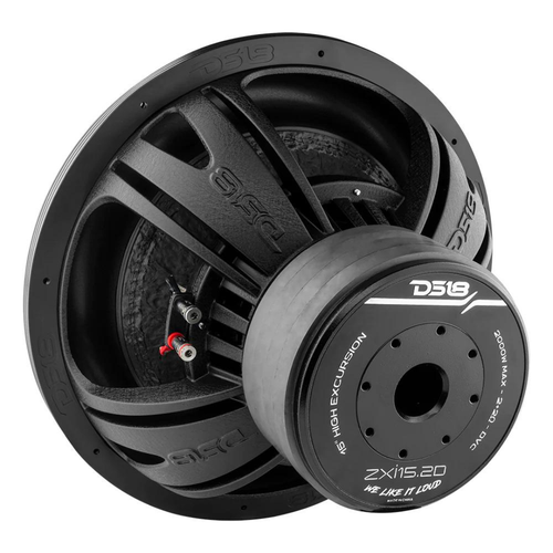 DS18 15" Subwoofer with 3" Aluminum Voice Coil - ZXI15.2D 1000W Rms 4-ohm DVC - Picture 3 of 5